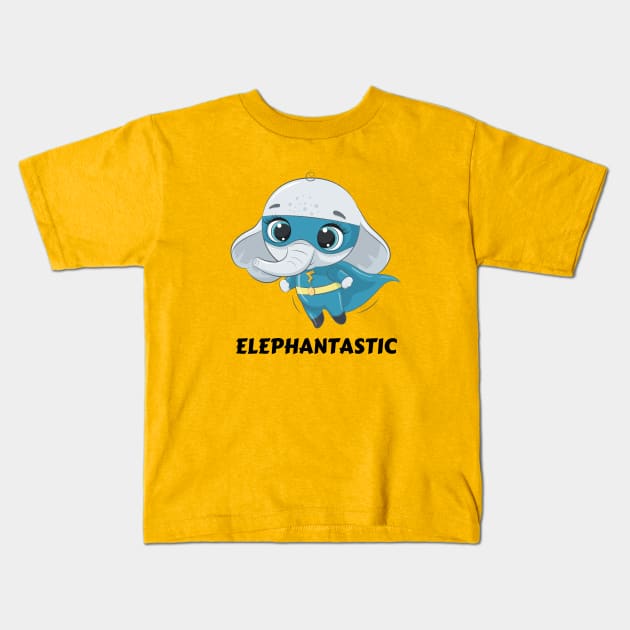 Elephantastic | Elephant Pun Kids T-Shirt by Allthingspunny